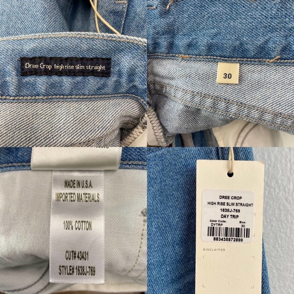 Citizens Of Humanity Jeans Dree Crop High-rise Straight Jeans Size 30 - Picture 13 of 14